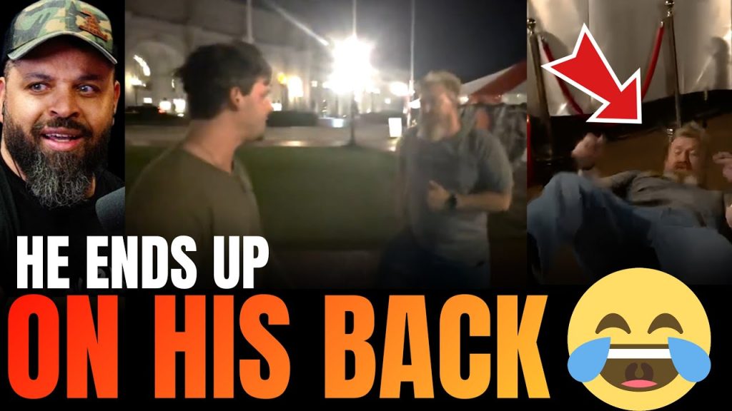 Leftist Tries to Fight Trump Supporter Ends up on his Back