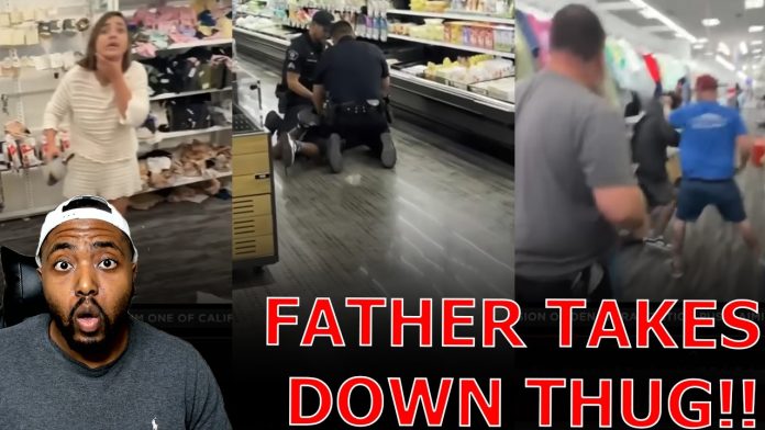 Rampaging Black Thug FINDS OUT After FATHER Rescues Women Being CHOKED OUT In Target!